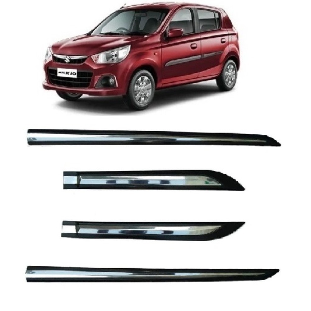 Door Side Beading For Alto K10   - Silver & Black